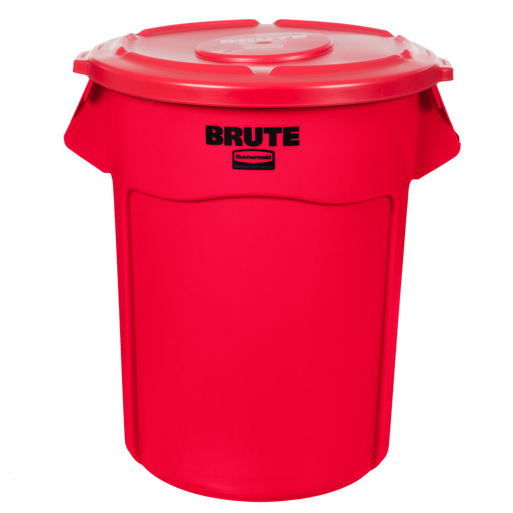 Rubbermaid Commercial Round Brute Container, Plastic, 20 gal, Red