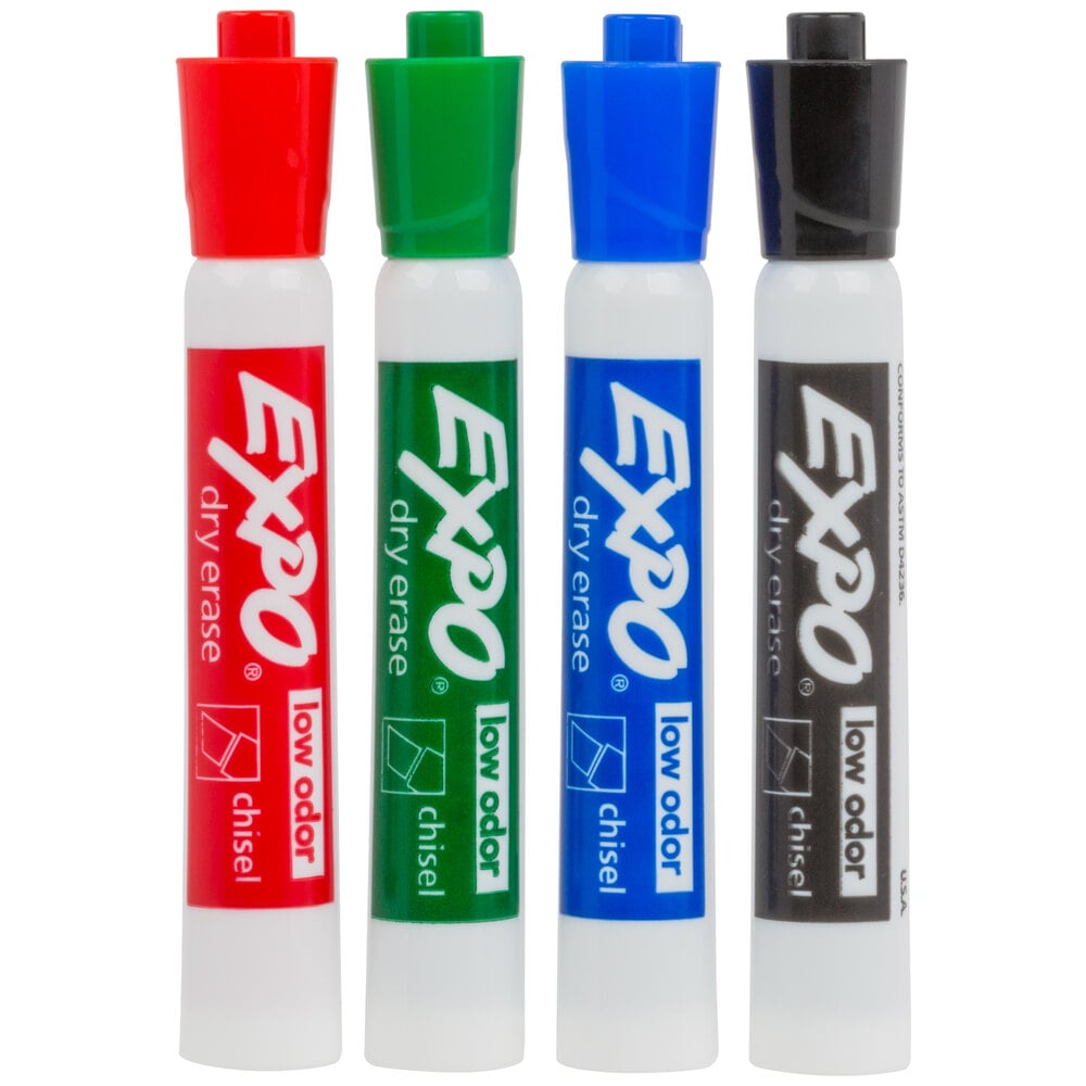 Expo 80074 Assorted 4 Color Low Odor Chisel Tip Dry Erase Marker 4 Set expo-80074-assorted-4-color-low-odor-chisel-tip-dry-erase-marker-4-set