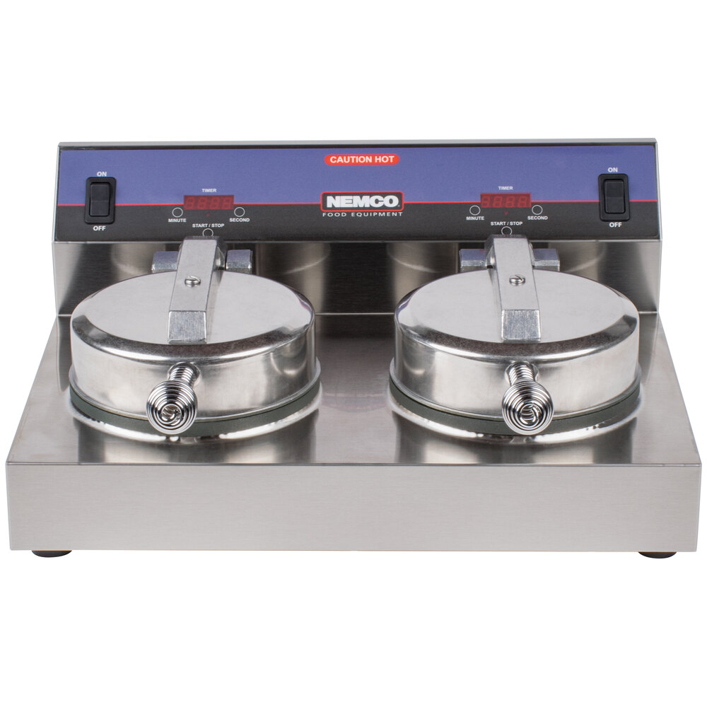 Nemco 7000A2S SilverStone NonStick Dual Waffle Maker 120V