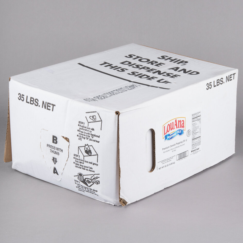 LouAna 35 lb. BaginBox Butter Flavored Canola Popping Oil