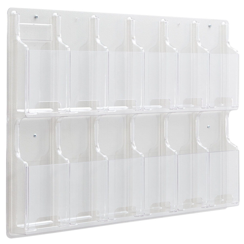 Safco 5604CL Reveal Clear 12-Compartment Wall-Mount Display Rack - 30 ...