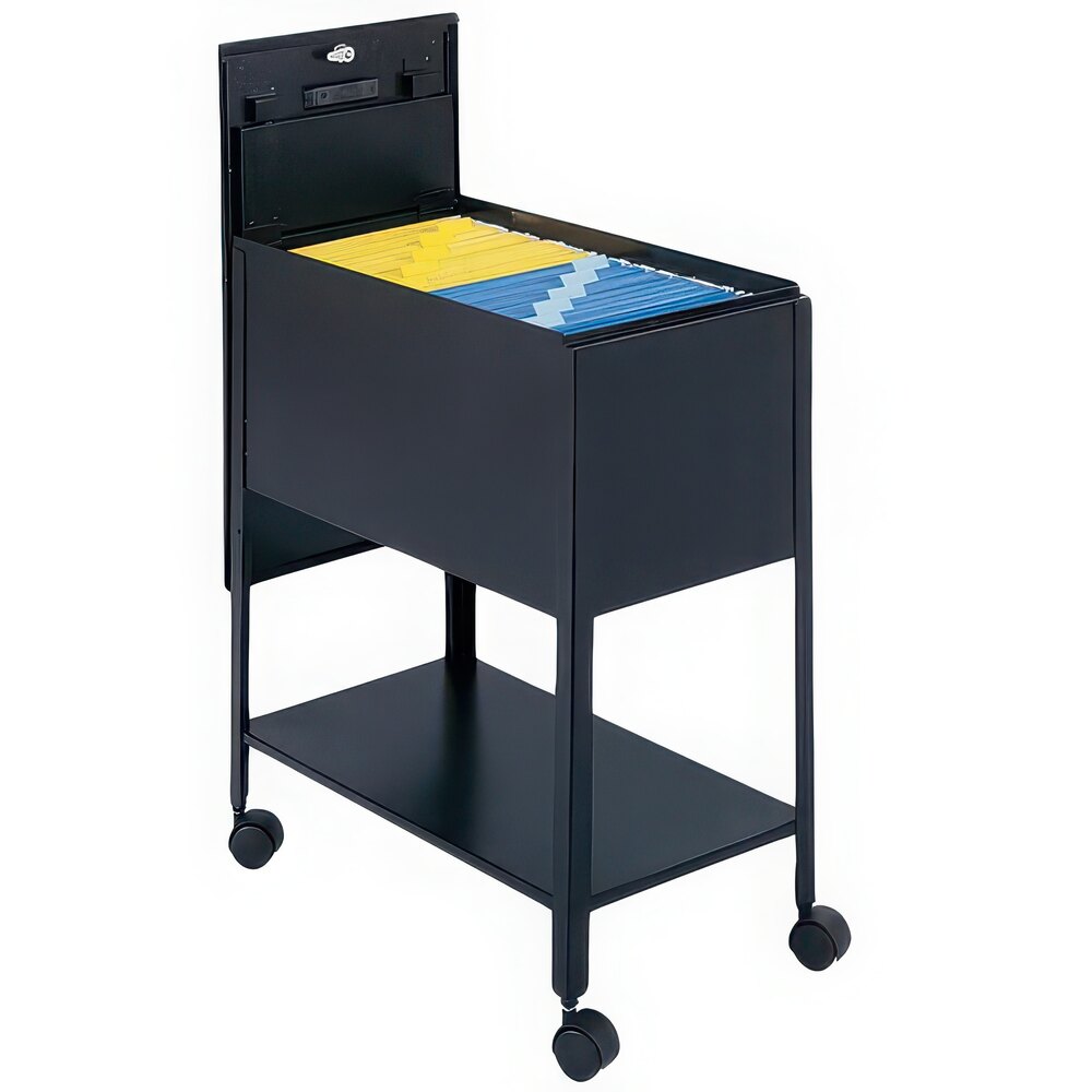 Safco 5362BL Black Mobile Extra-Deep Locking File Tub