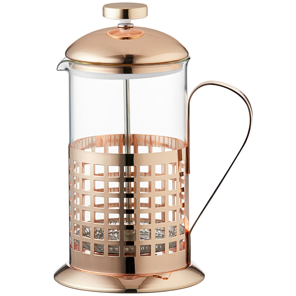 Acopa 33 oz. Glass / Silver French Coffee Press