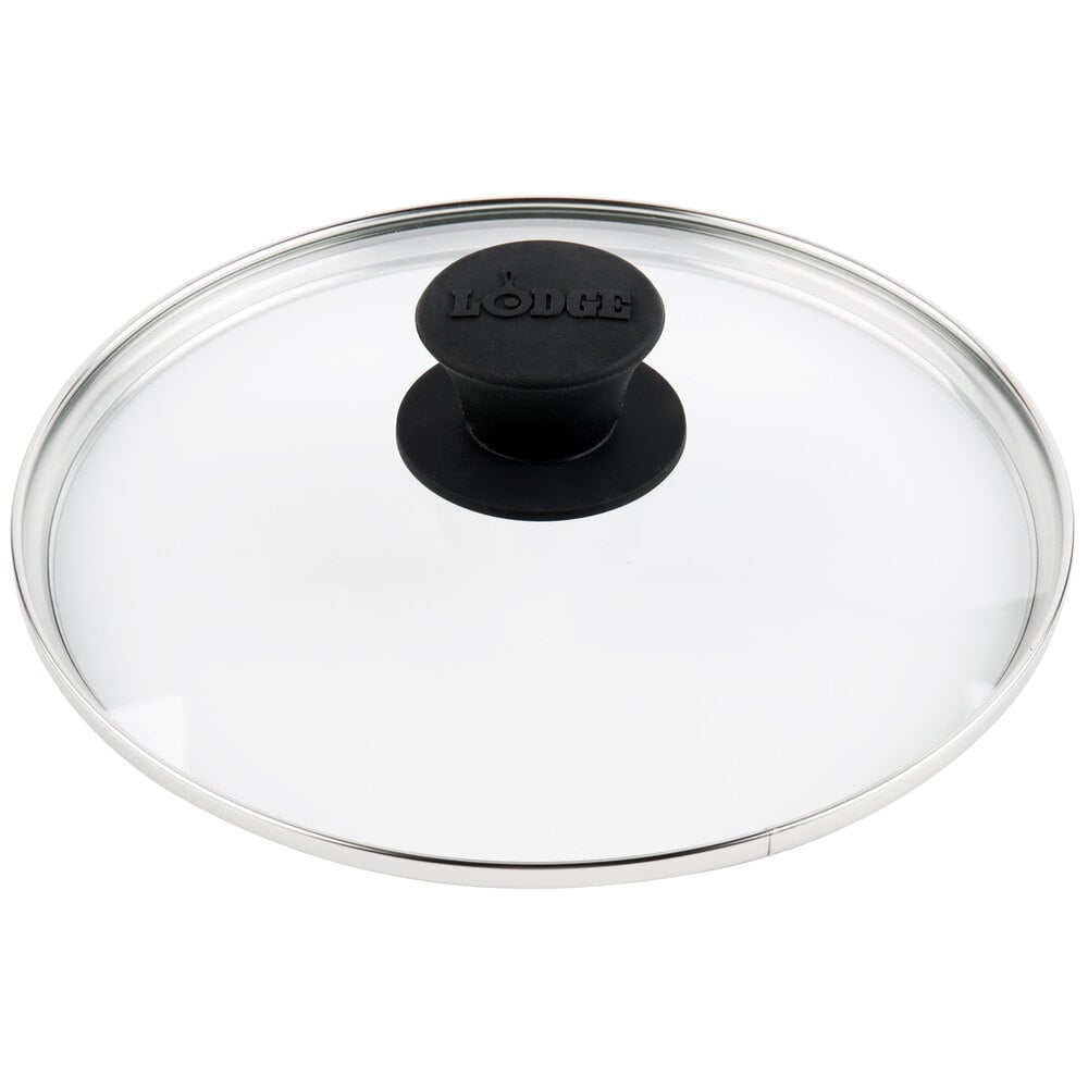 12 In. Glass Lid For Cast Iron Skillet, Lodge Tempered Cover Clear Inch  Fits