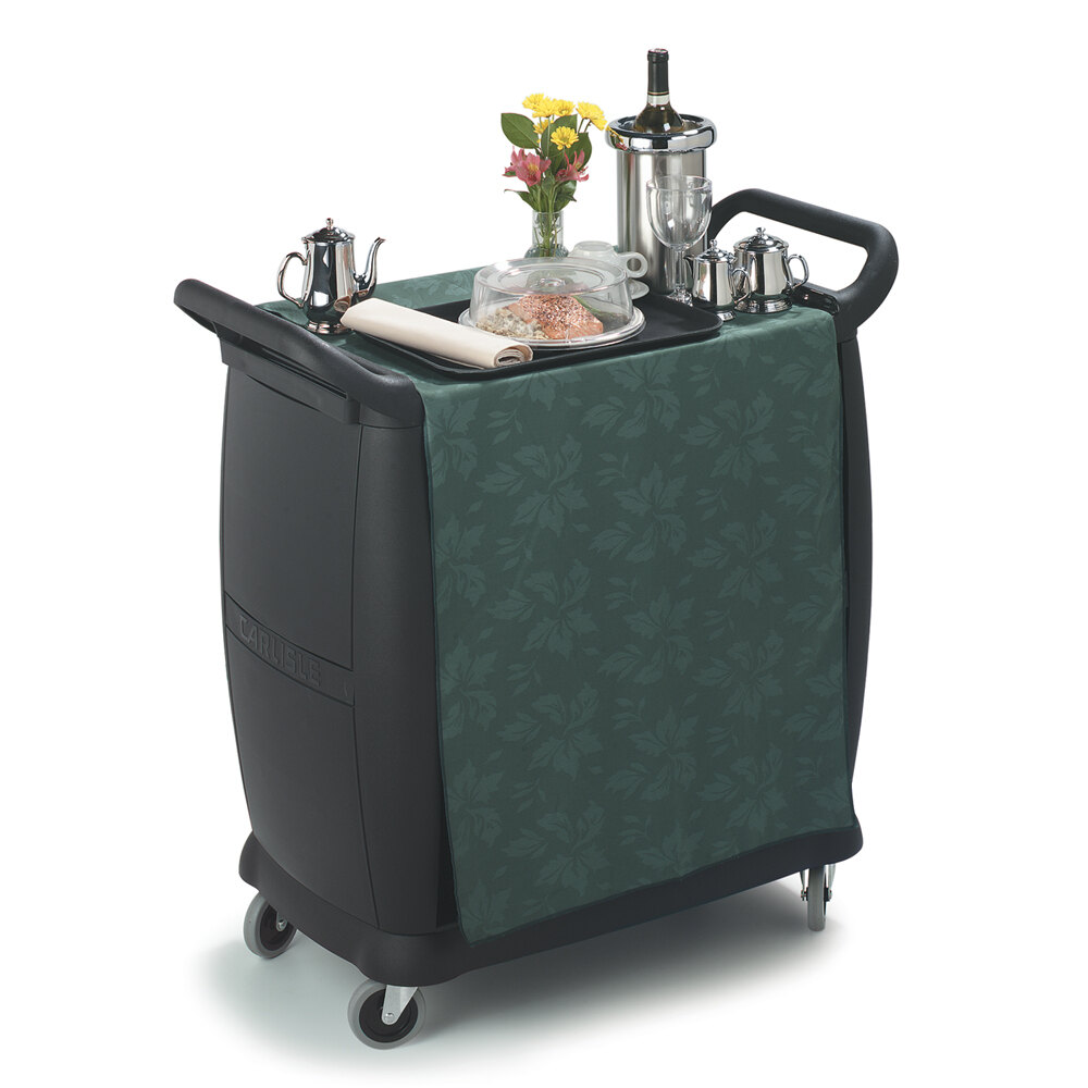 Carlisle CC2036 3 Shelf Black Utility / Bus Cart 300 lb. Capacity