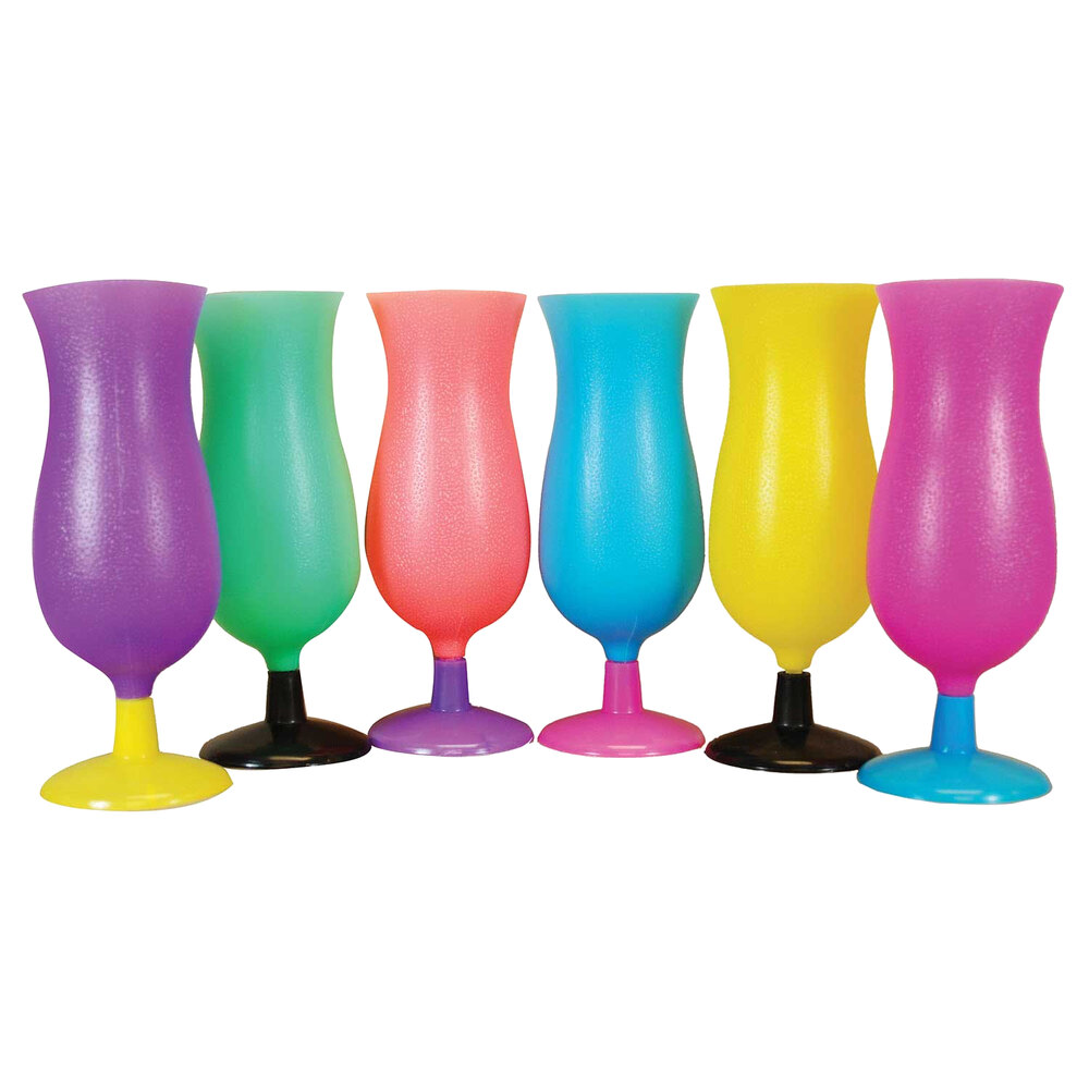 15 oz. Assorted Color Plastic Hurricane Cup 144/Case