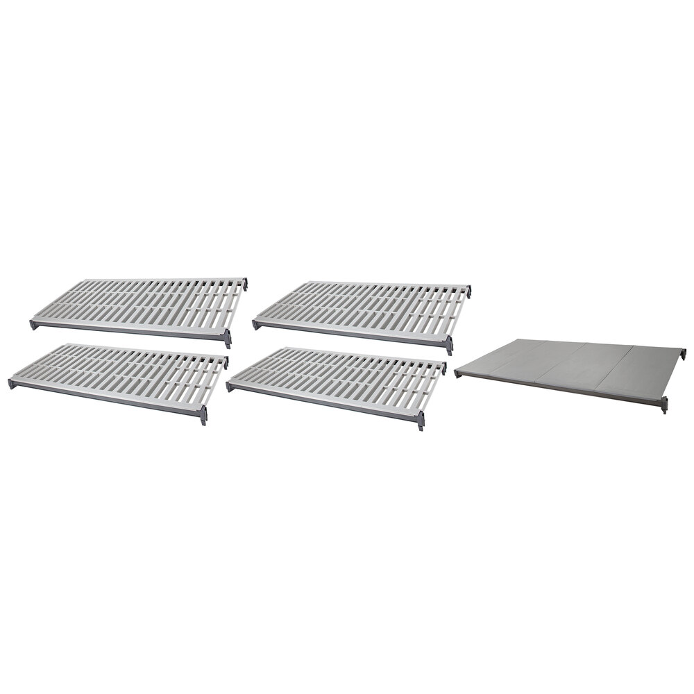 Cambro Camshelving® Basics Plus 24" Wide Shelf Kit with 1 Solid and 4
