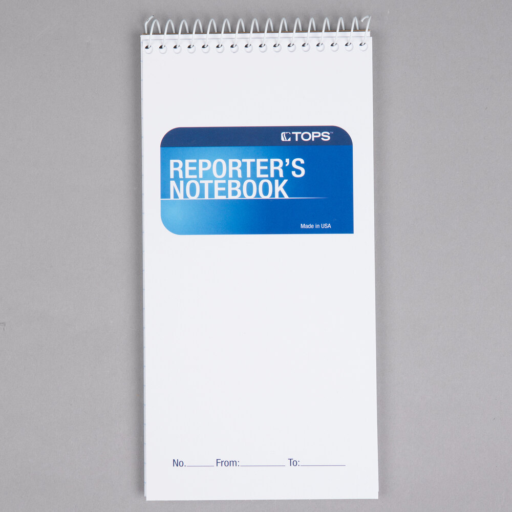 TOPS 8030 4" x 8" Wide Ruled White Wirebound Reporter's Notebook 12/Pack
