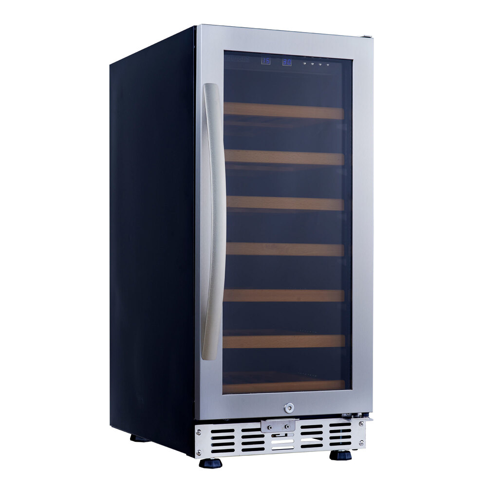 15" Wine Cooler Eurodib USF33S Full Glass Door Undercounter Wine
