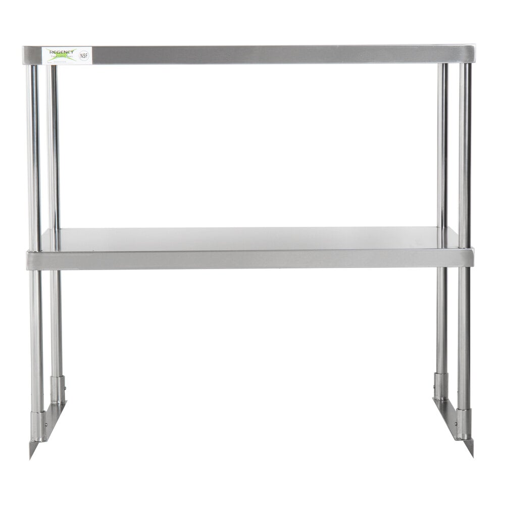 Regency Stainless Steel Double Deck Overshelf - 18 inch x 36 inch x 32 inch