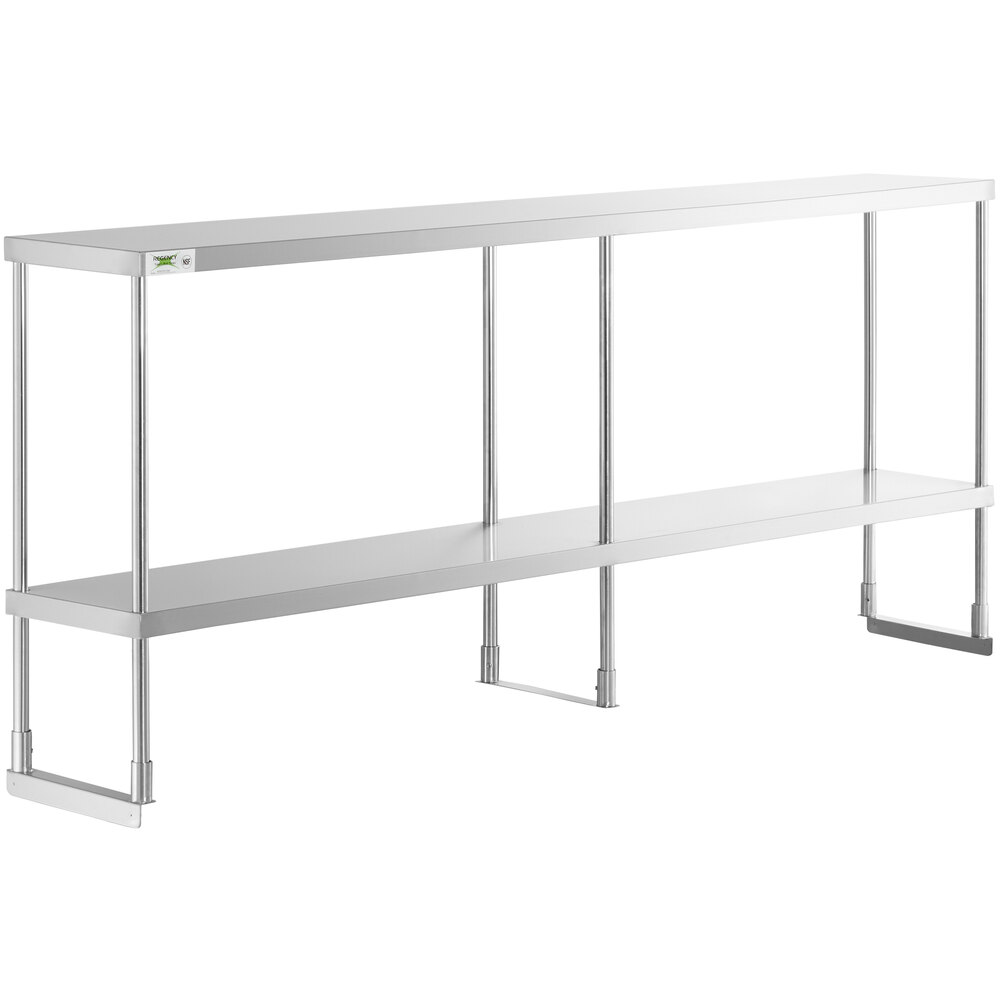 Regency Stainless Steel Double Deck Overshelf - 12 inch x 84 inch x 32 inch