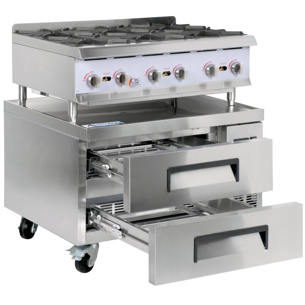 Avantco Chef Series CAG-R-6-36 36 6 Burner Gas Countertop Range - 150,000  BTU