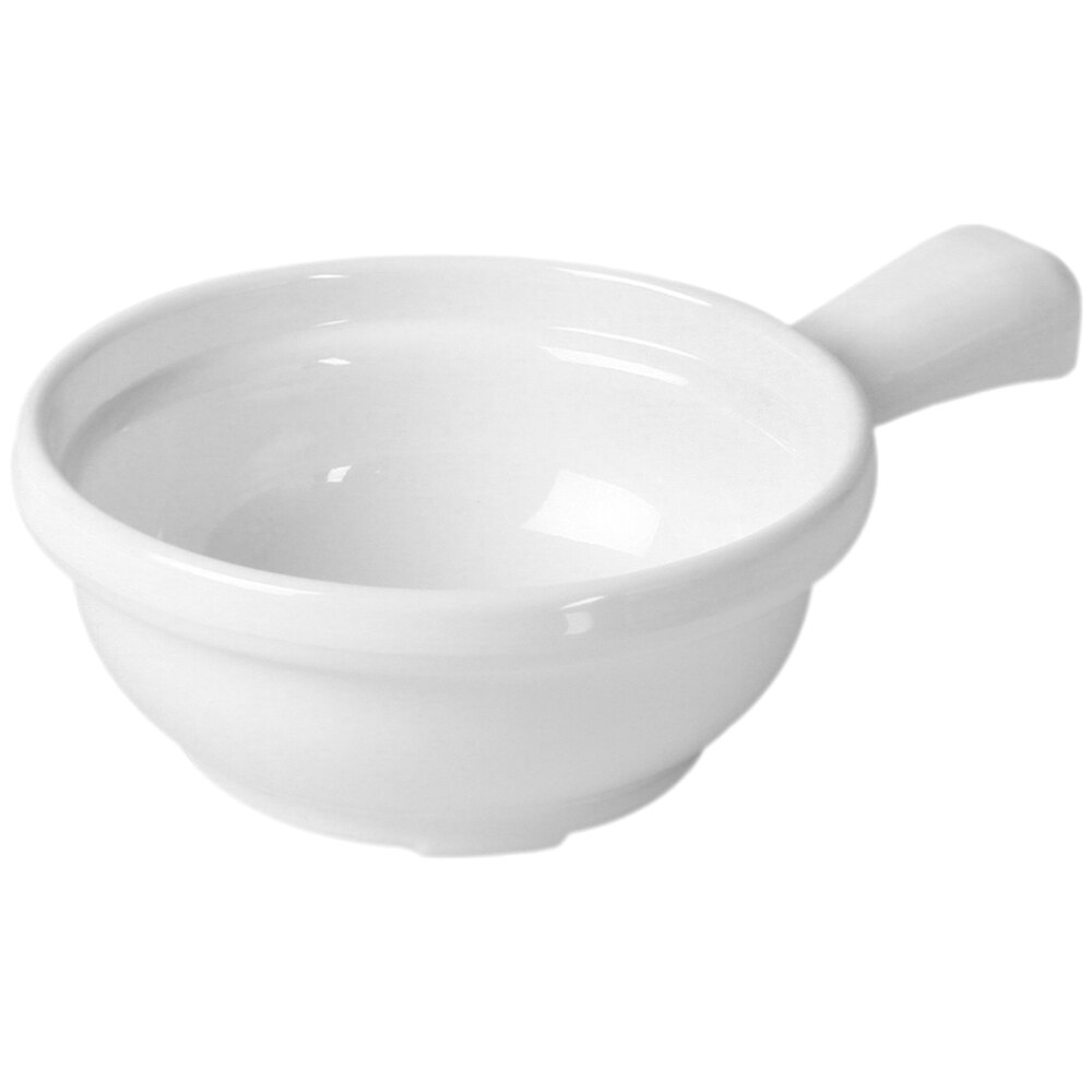 Thunder Group CR305W 10 oz. White Melamine Soup Bowl with Handle 12/Pack