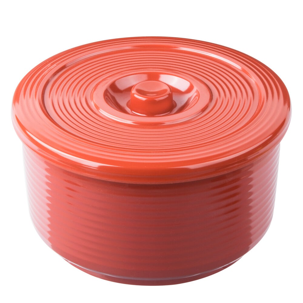 72 oz. Red Plastic Rice Container with Lid