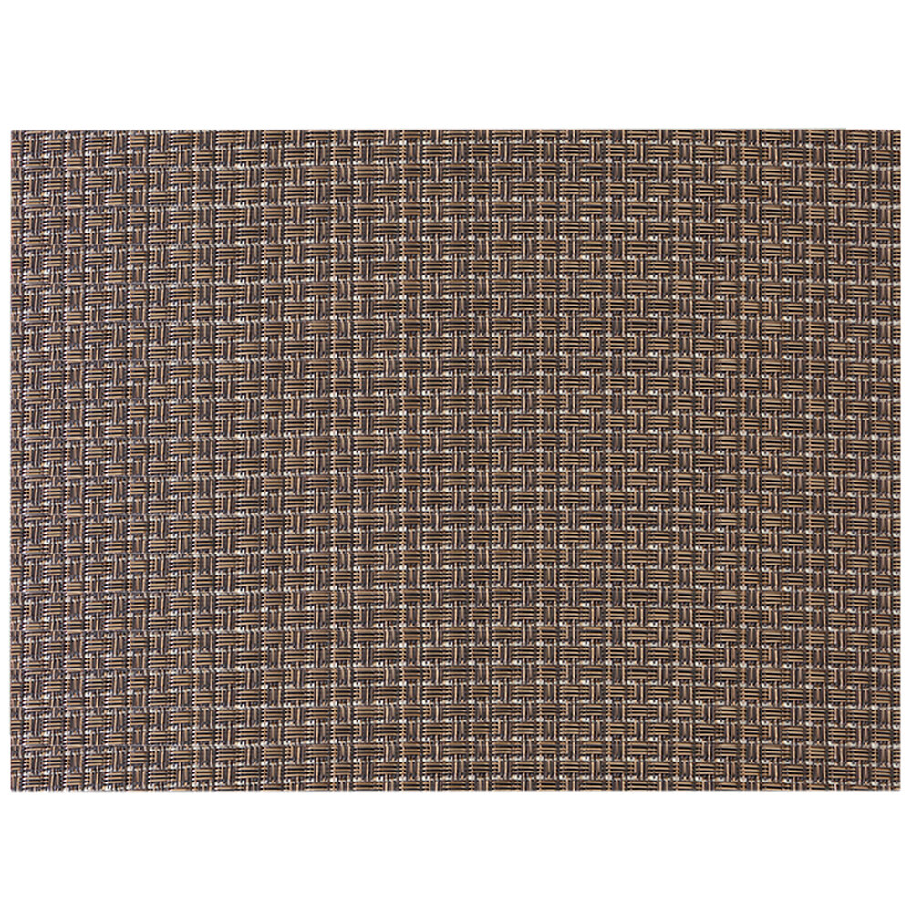 H. Risch, Inc. GA4003 16" x 12" Brown Woven Vinyl Rectangle Placemat