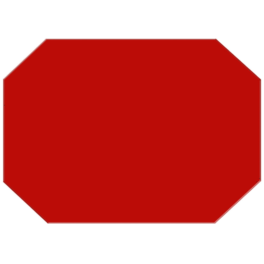 H. Risch, Inc. 16" x 11 3/8" Customizable Red Vinyl Octagon Placemat