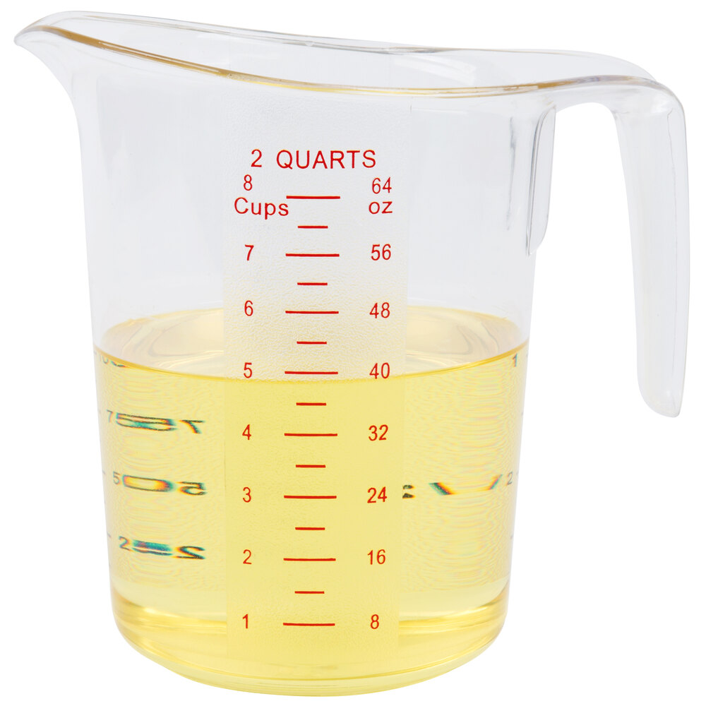 8 3/4L x 6W x 4 3/8H Thermohauser 8 Cup Translucent Polypropylene Measuring Cup