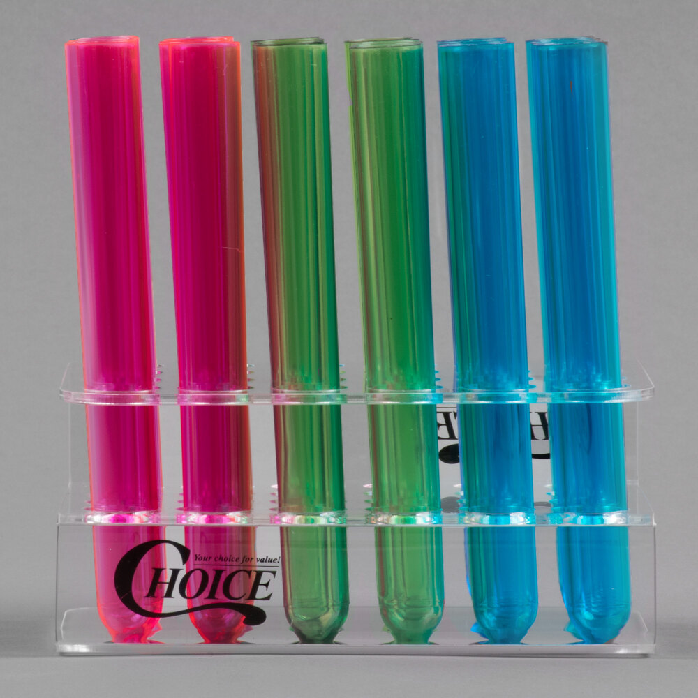 Choice Test Tube / Shooter Rack with 100 Assorted Neon Test Tube Shots