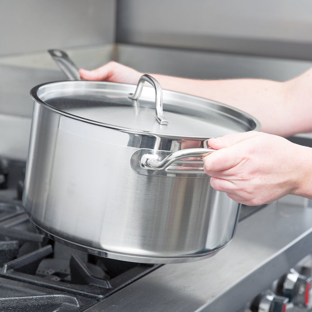 Vigor SS1 Series 10 Qt. Stainless Steel Sauce Pan with Aluminum