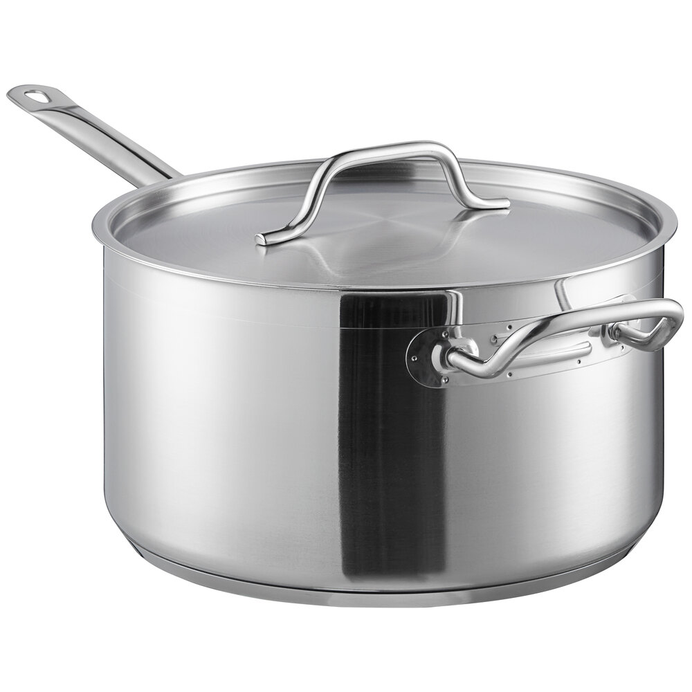 Vigor SS1 Series 14 Stainless Steel Fry Pan with Aluminum-Clad Bottom and  Helper Handle