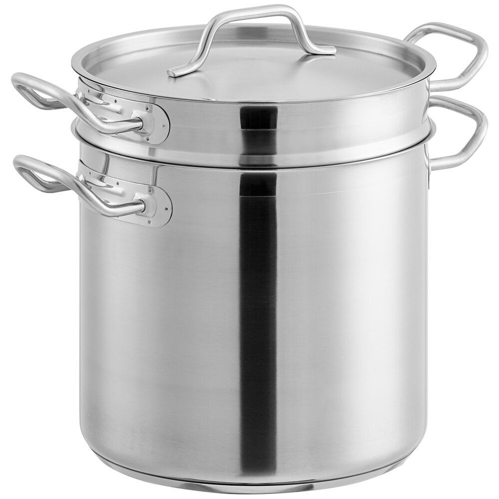 Vigor SS1 Series 12 Qt. Stainless Steel Aluminum-Clad Pasta Cooker Combination