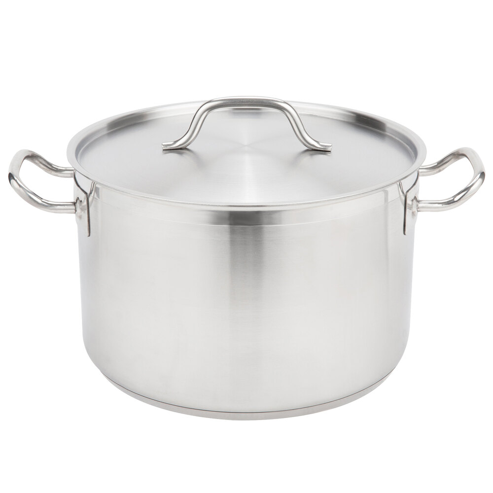 Vigor 16 Qt. Stainless Steel AluminumClad Sauce Pot with Cover