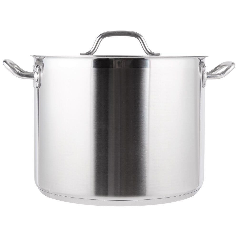 24 Qt Stainless Steel Stock Pot w/Cover 