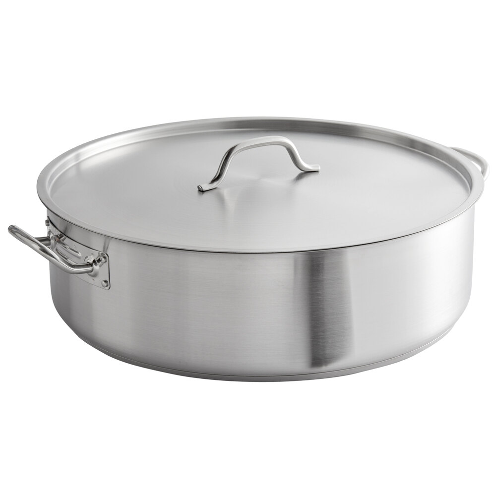 SS1 Series 30 Qt. Stainless Steel Aluminum-Clad Heavy-Duty Brazier