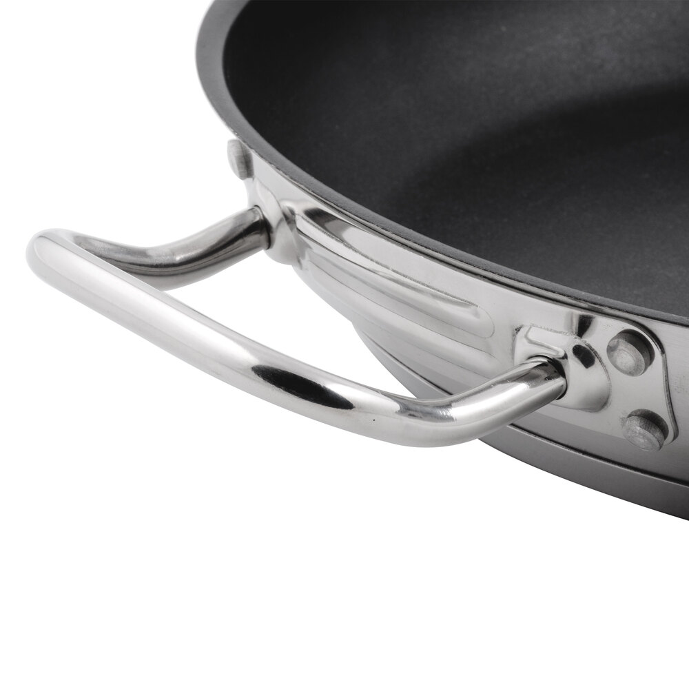 Vigor SS1 Series 13 3/16 Stainless Steel Non-Stick Fry Pan with  Aluminum-Clad Bottom, Dual Handles, and Excalibur Coating - Yahoo Shopping