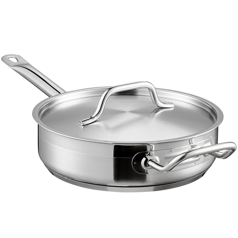 Vigor SS1 Series 10 Stainless Steel Non-Stick Fry Pan with Aluminum-Clad  Bottom, Dual Handles, and Excalibur Coating