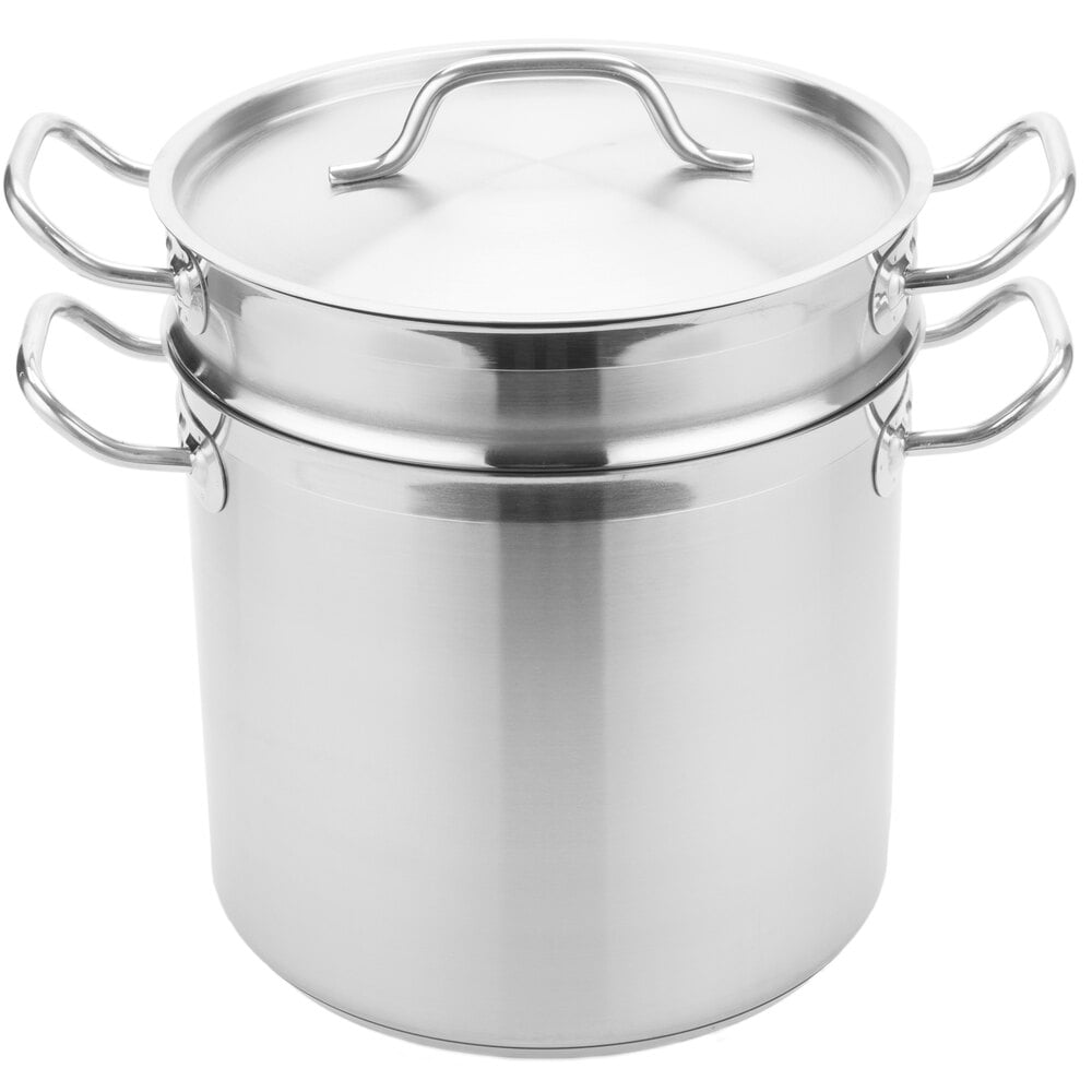 Vigor SS1 Series 12 Qt. Stainless Steel Aluminum-Clad Double Boiler