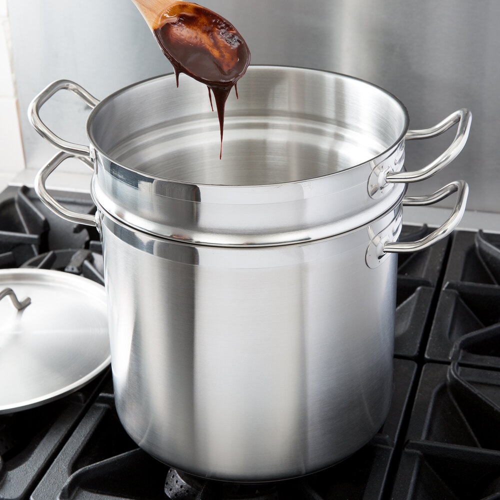 Vigor SS1 Series 20 Qt. Stainless Steel Aluminum-Clad Double Boiler