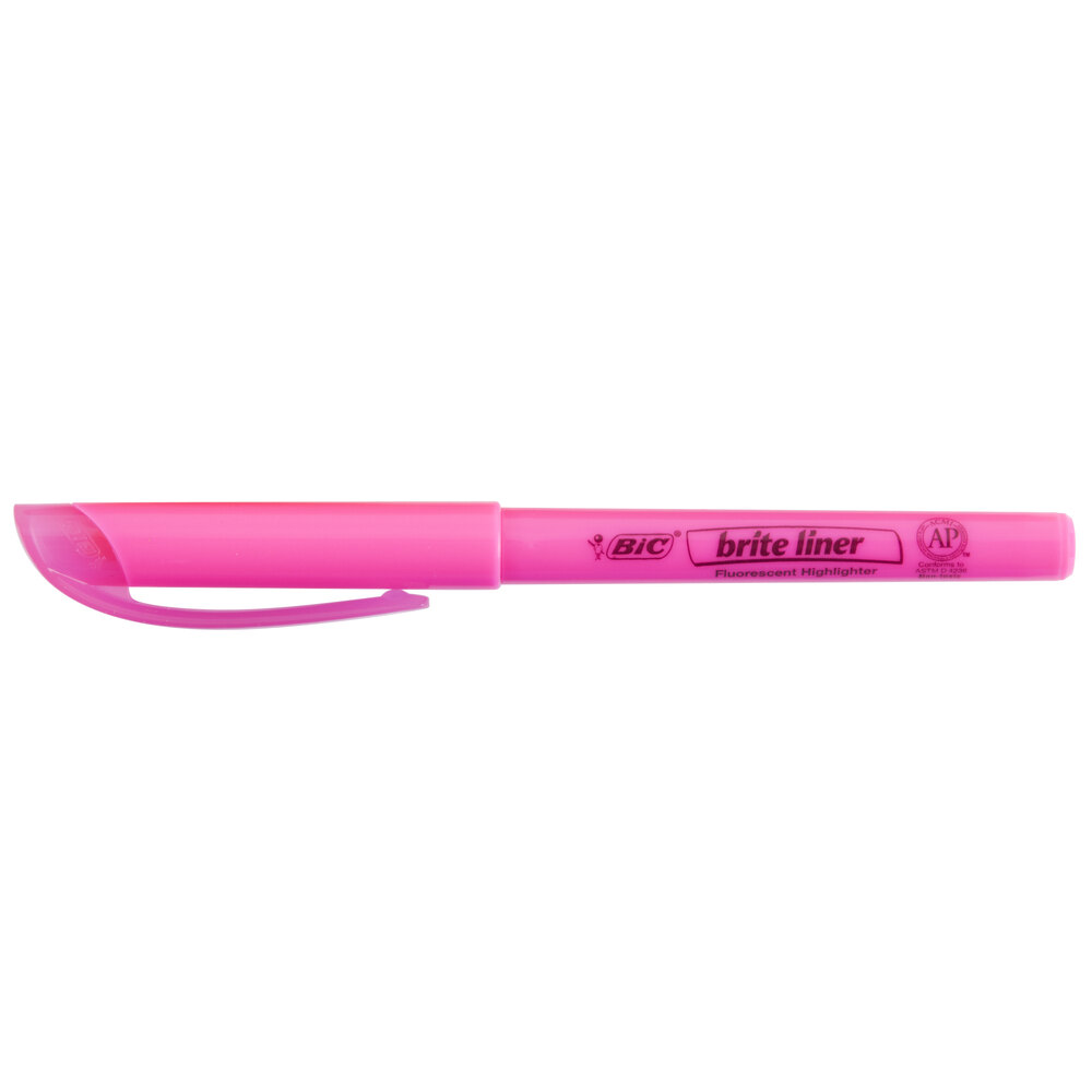 Bic BL11PK Brite Liner Fluorescent Pink Chisel Tip Pen Style