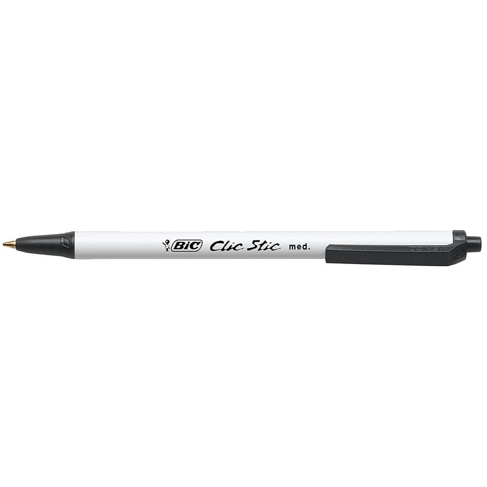 BIC Round Stic Xtra Life Ballpoint Pen, Medium Point (1.0mm), Black, 12-Count