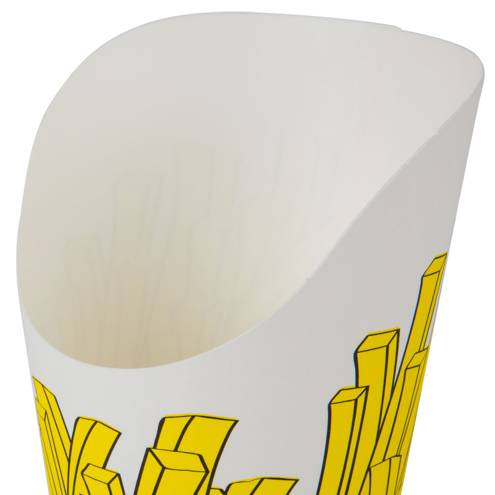 Choice Medium 5.5 oz. Paper Scoop Cup with Fry Design - 50/Pack