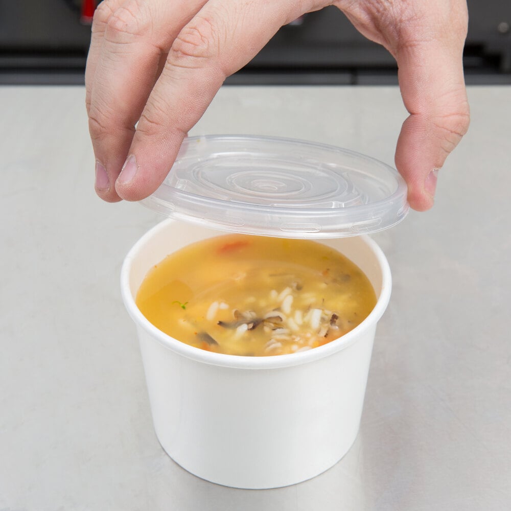 Choice 12 oz. Double Poly-Coated Paper Soup / Hot Food Cup with Vented  Plastic Lid - 250/Case