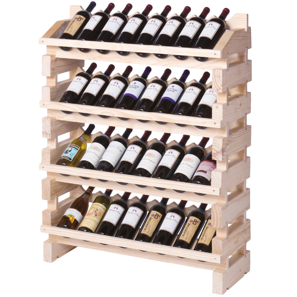 Franmara FD32N Modularack Pro Full Display 32 Bottle Natural Wooden