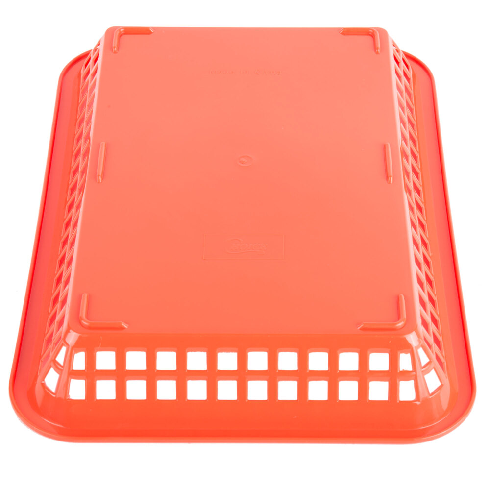 Choice 12" x 8 1/2" x 1 1/2" Red Rectangular Plastic Fast Food Basket