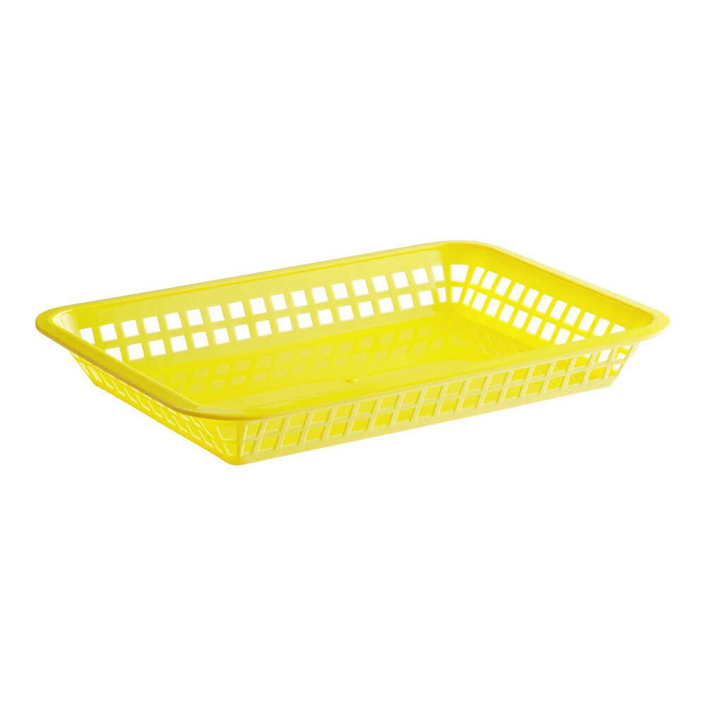 Choice 12" x 8 1/2" x 1 1/2" Yellow Rectangular Plastic Fast Food