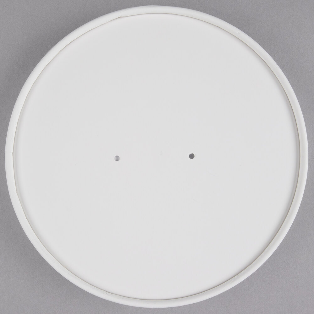 Choice 64 oz. White Paper Soup / Hot Food Cup Vented Lid 150/Case