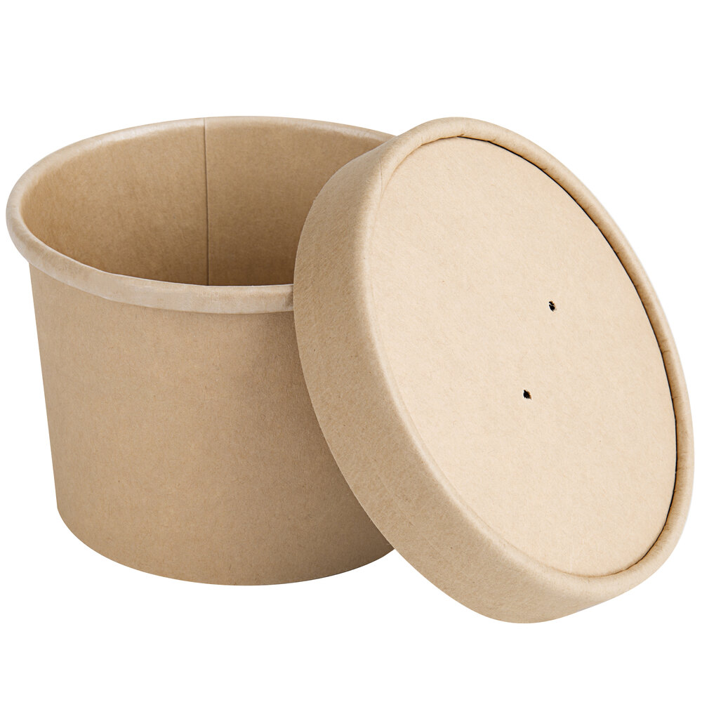 EcoChoice 12 oz. Kraft Paper Food Cup with Vented Lid - 250/Case
