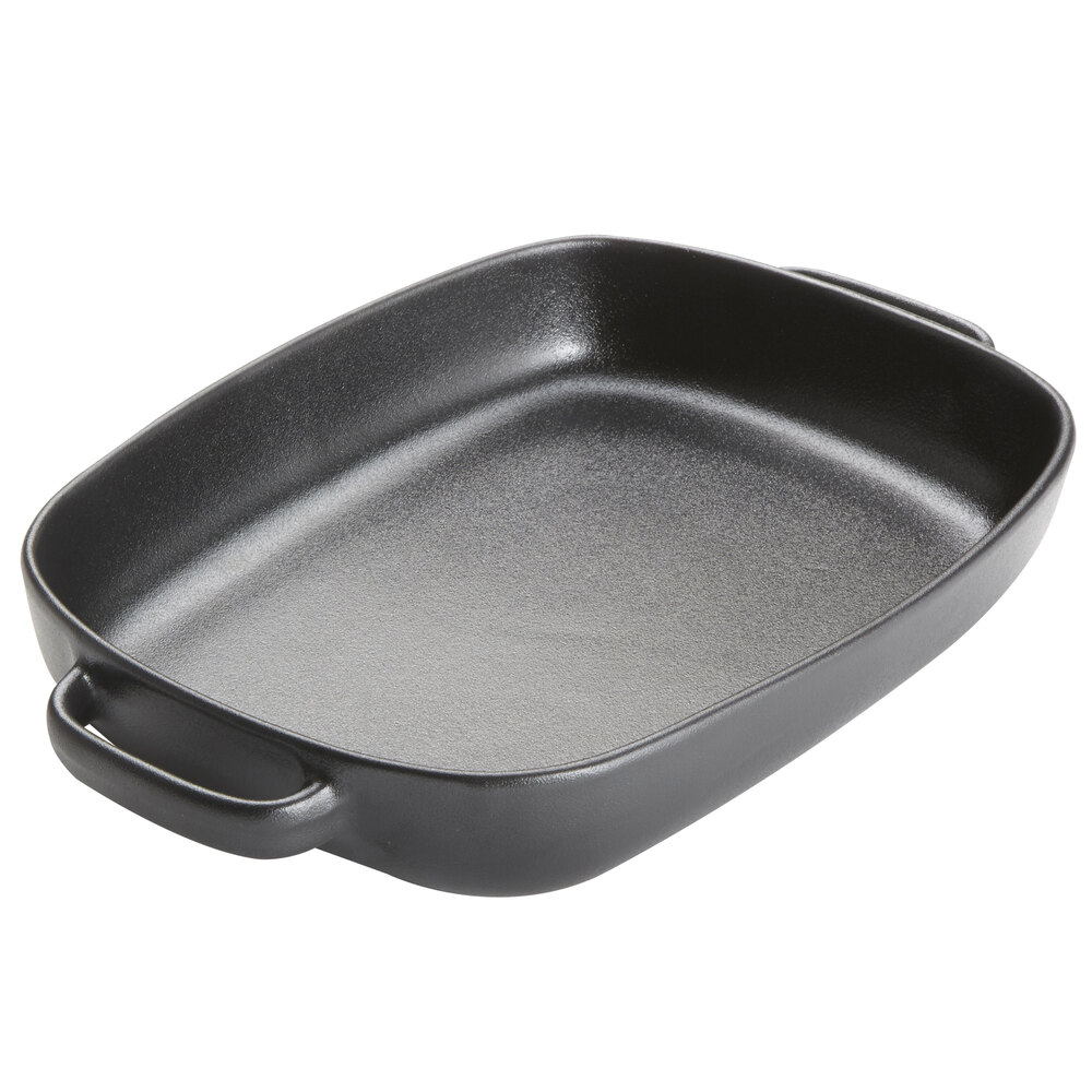 American Metalcraft PBB13 64 oz. Black Matte Porcelain Rectangular