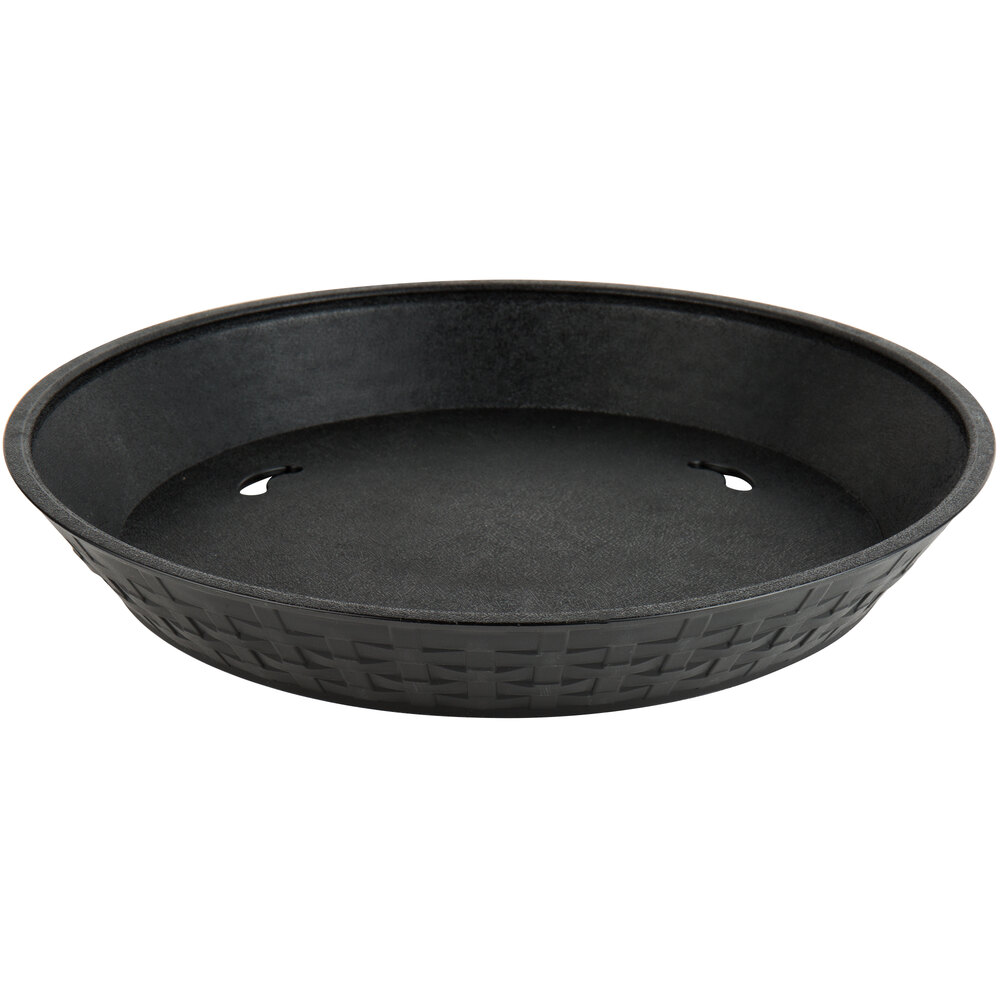 Choice 12" Round Black Plastic Diner Platter 12/Pack