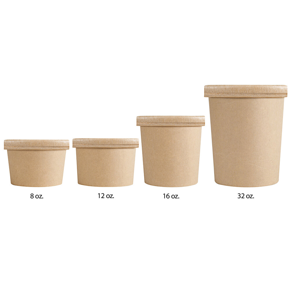 EcoChoice 32 oz. Kraft Paper Food Cup with Vented Lid - 250/Case