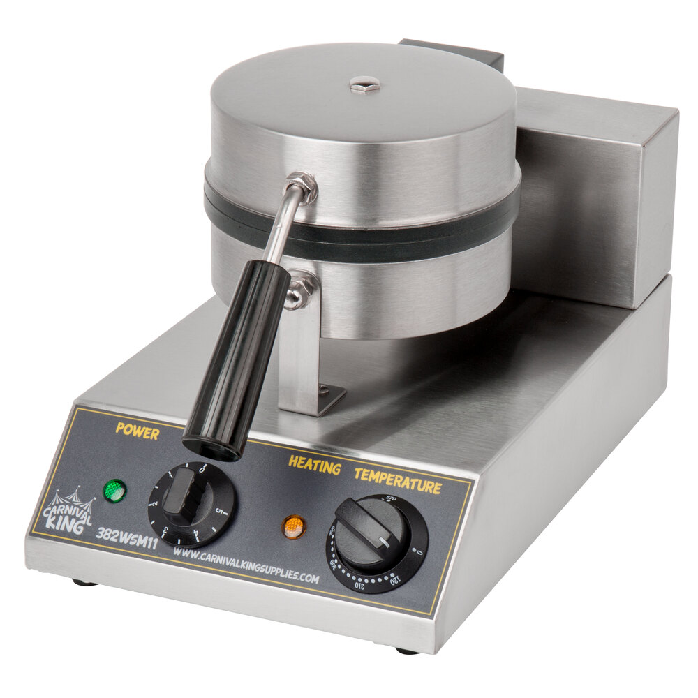 Carnival King WSM11 Non-Stick Single Waffle Maker with Timer - 120V