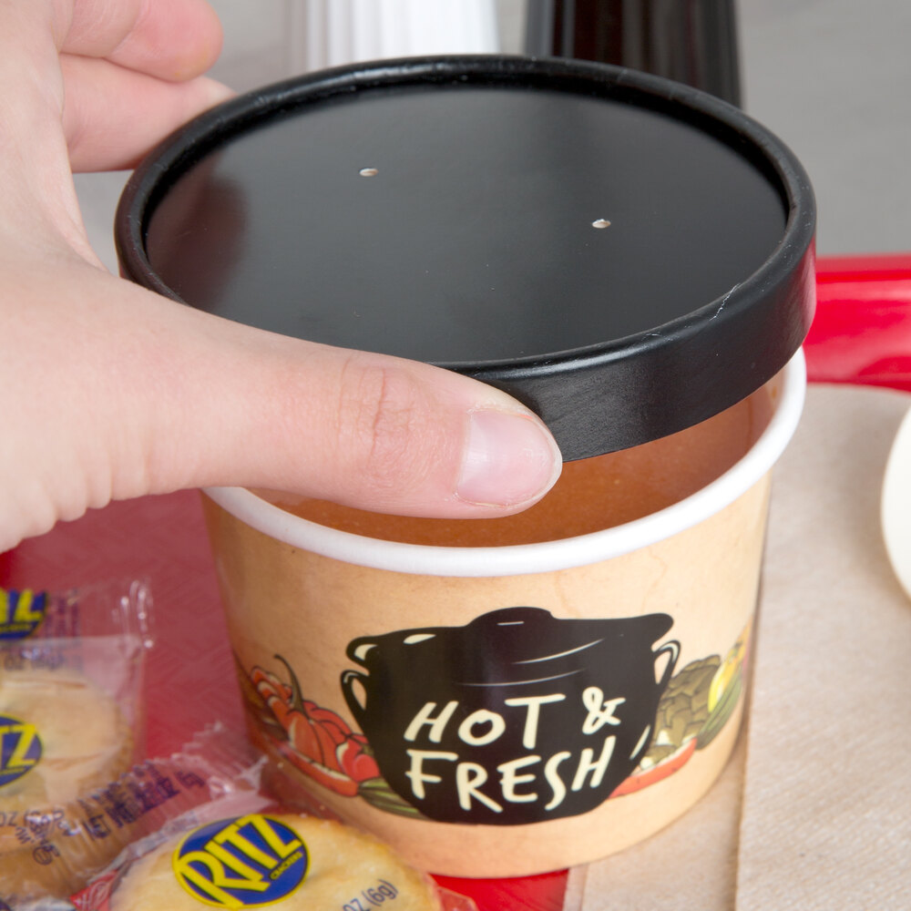 Choice 12 oz. Medley Double Poly-Coated Paper Soup / Hot Food Cup with ...
