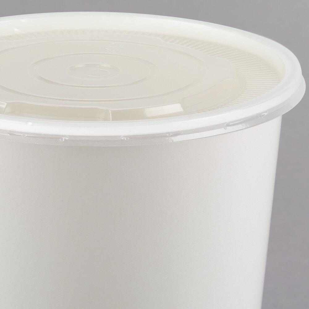 Choice 32 oz. White Double Poly-Coated Paper Food Cup with Vented ...