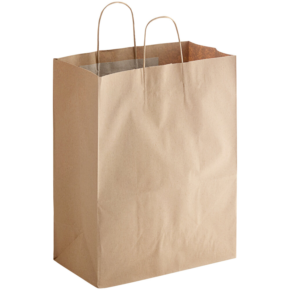 Senior Natural Kraft Shopping Bag w/ Handles (250/Bundle)