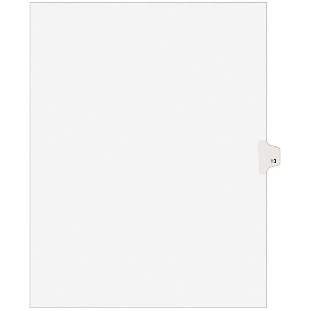 8.5 x 11 inches Avery Individual Legal Exhibit Dividers 11923 13 Avery Style Side Tab Pack of 25 