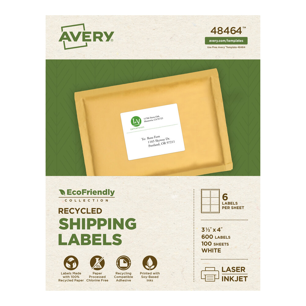 Avery® 48464 EcoFriendly 3 1/3